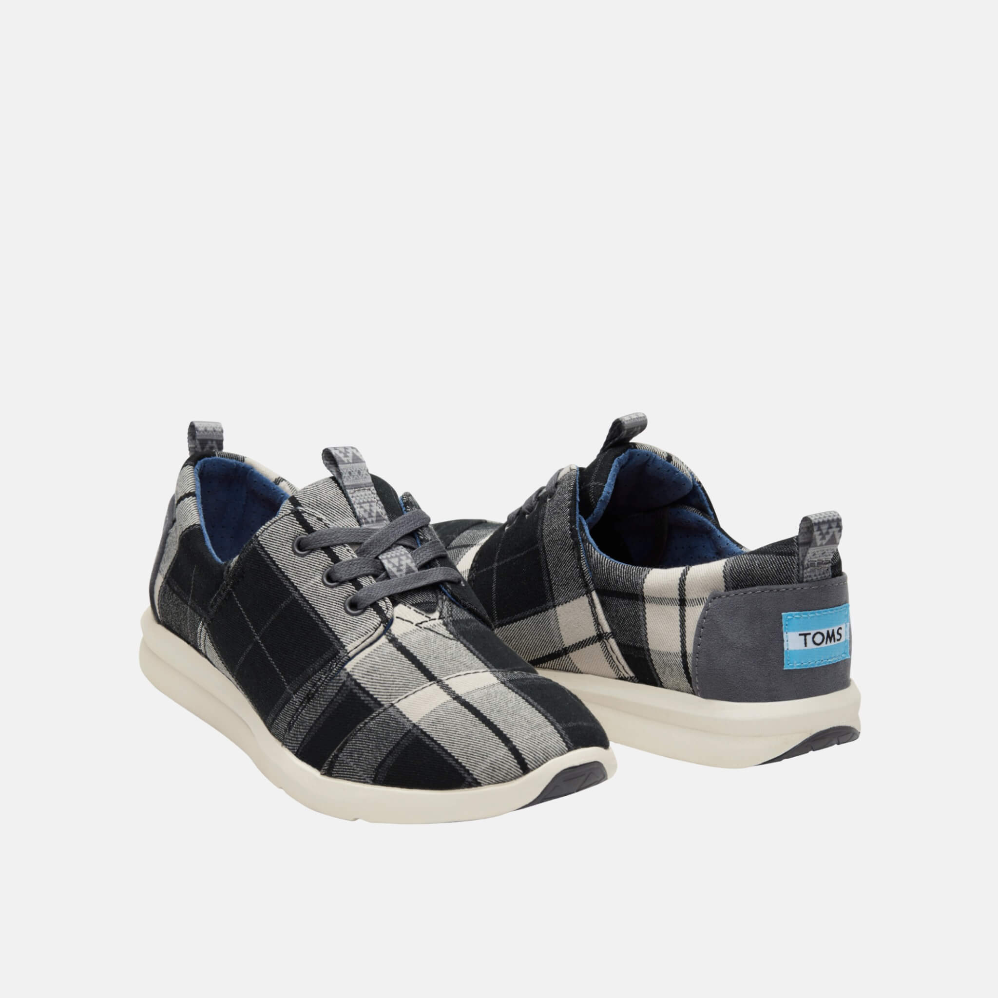 Toms Plaid Del Rey Black/White