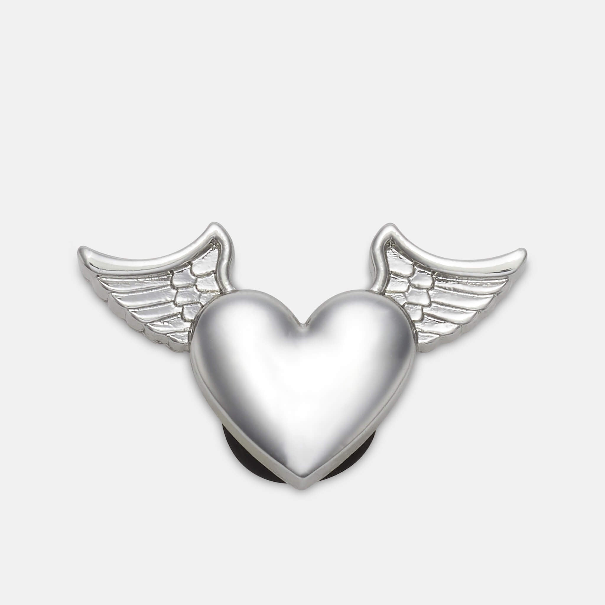 Jibbitz Charms Silver Metal Heart and Wings