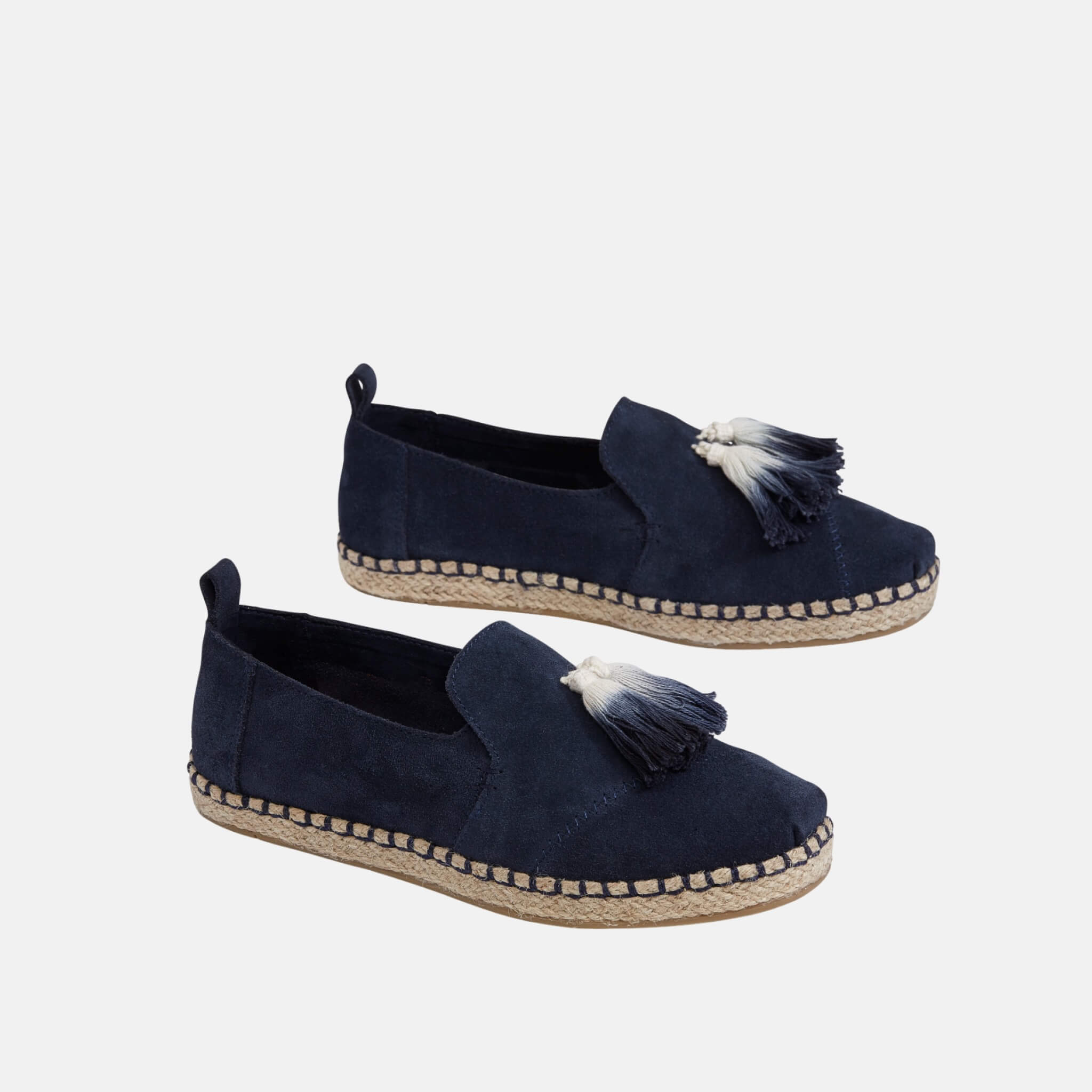 Toms Tassel Suede Deconstructed Alpargata Blue