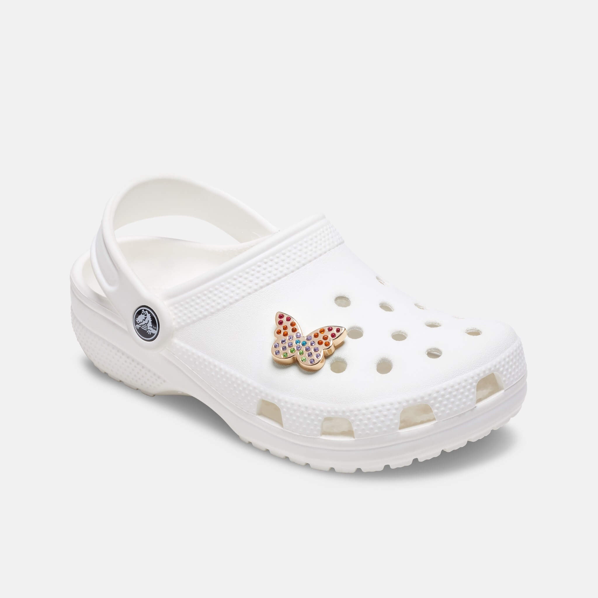 Jibbitz Charms Gold Rainbow Encrusted Butterfly