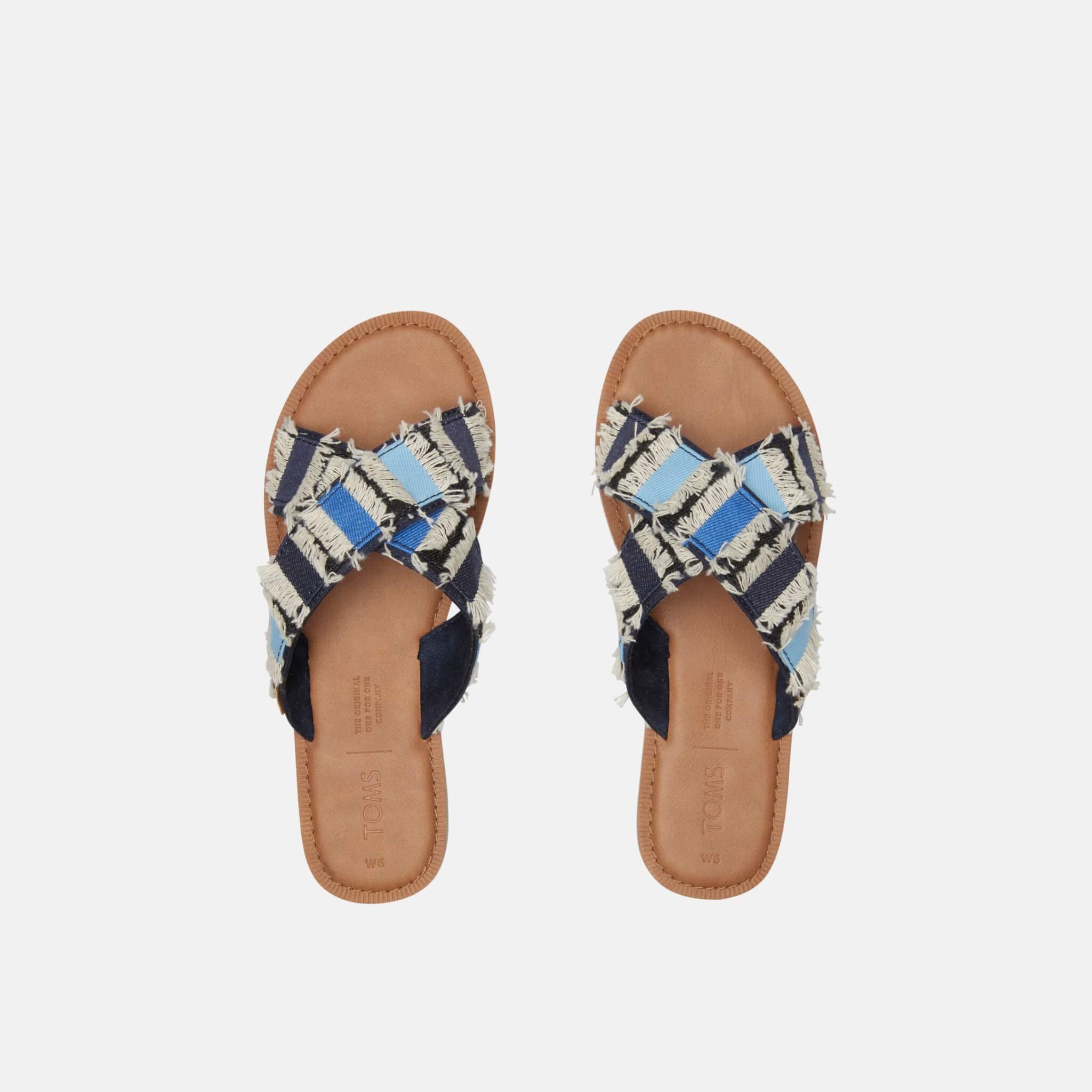 Toms Navy Denim Viv Sandals Blue