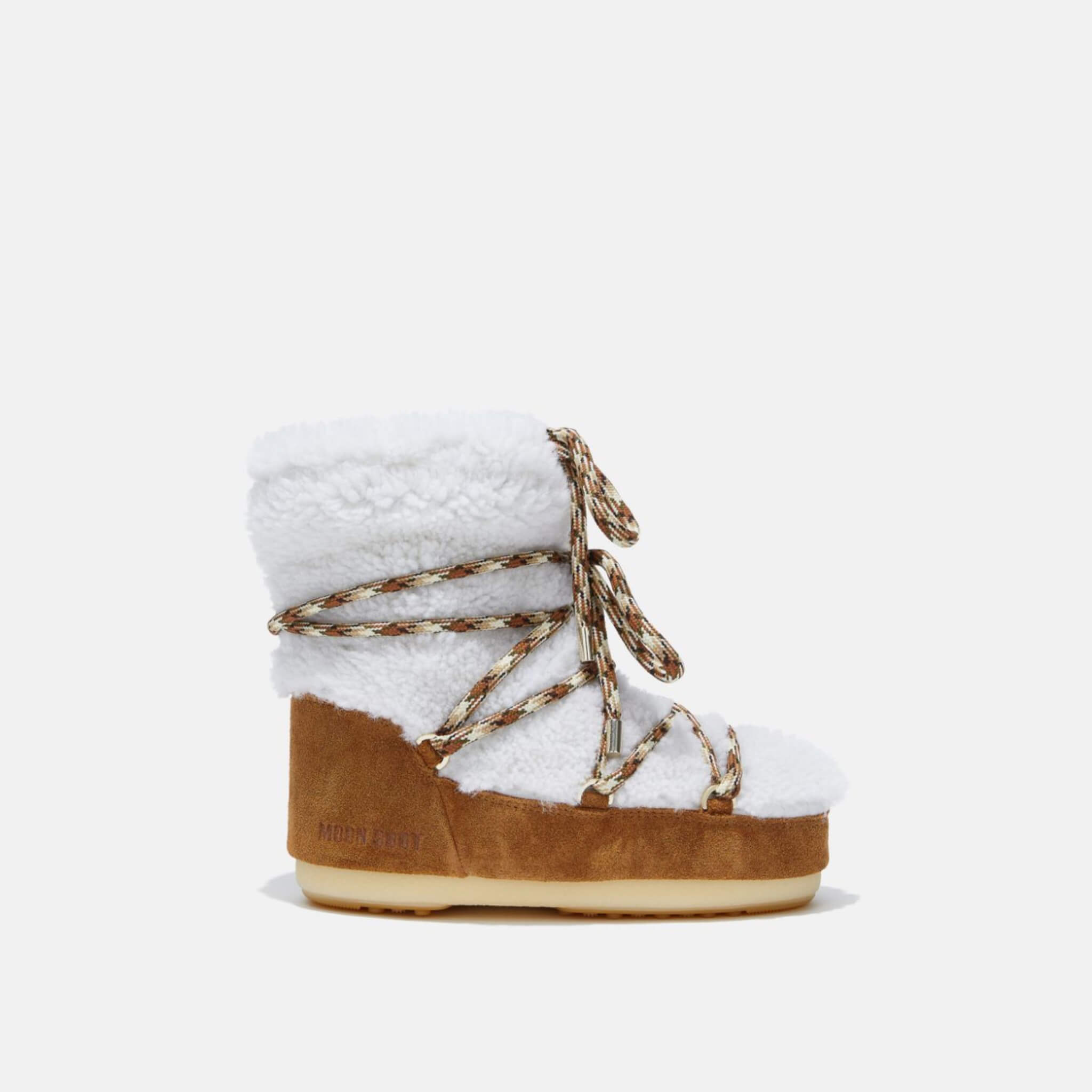 Moon Boot Light Low Shearling Brown/White