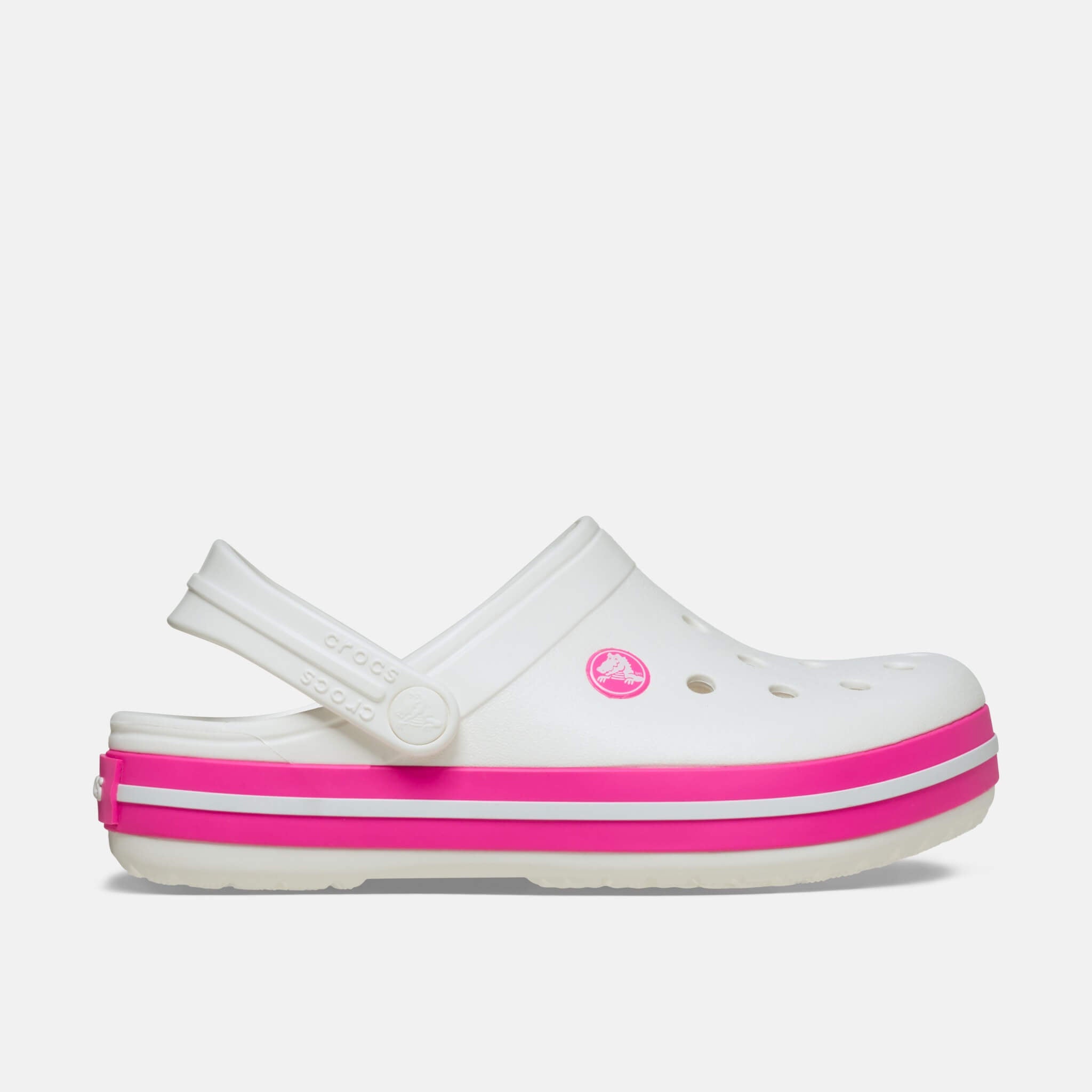 Crocs Kids Crocband Clog White/Pink Crush