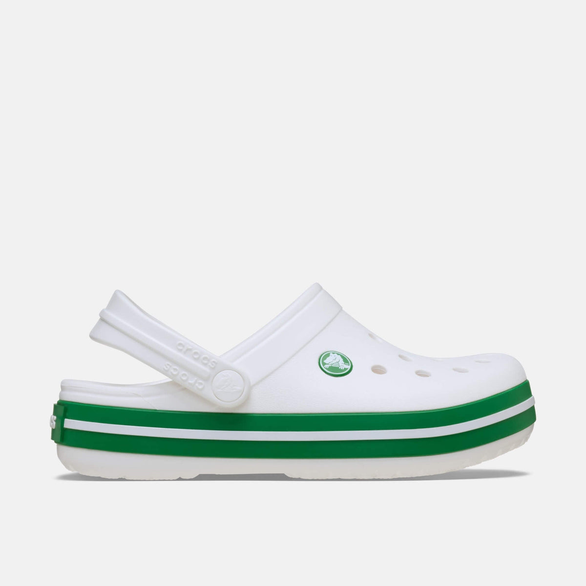 Crocs Kids Crocband Clog White/Green Ivy