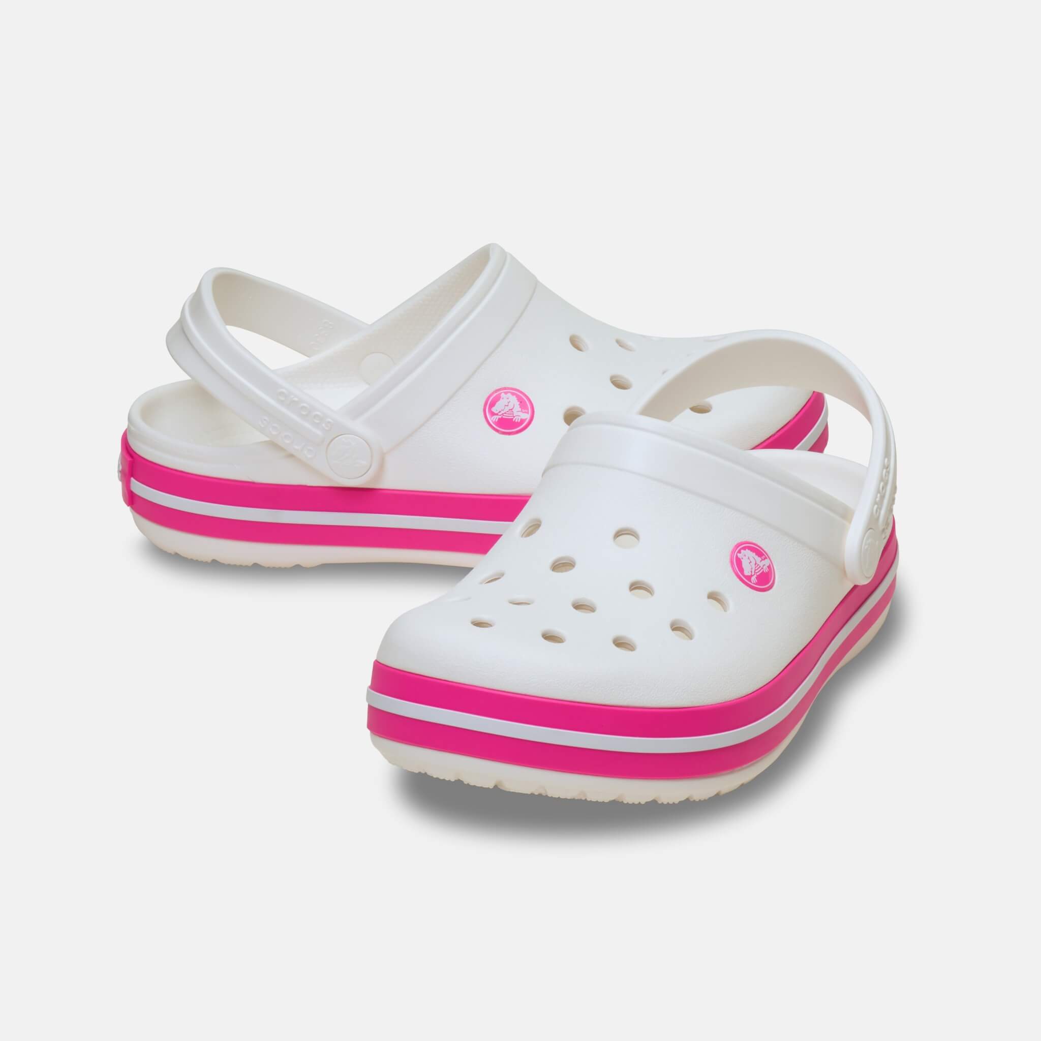 Crocs Kids Crocband Clog White/Pink Crush