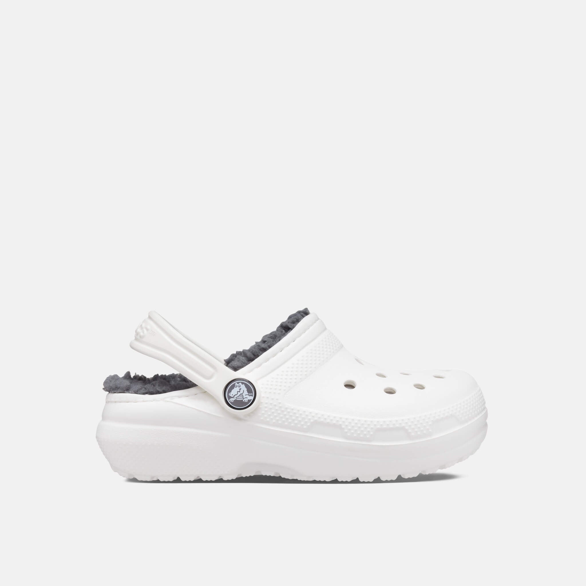 Crocs Kids Classic Lined Clog White/Grey