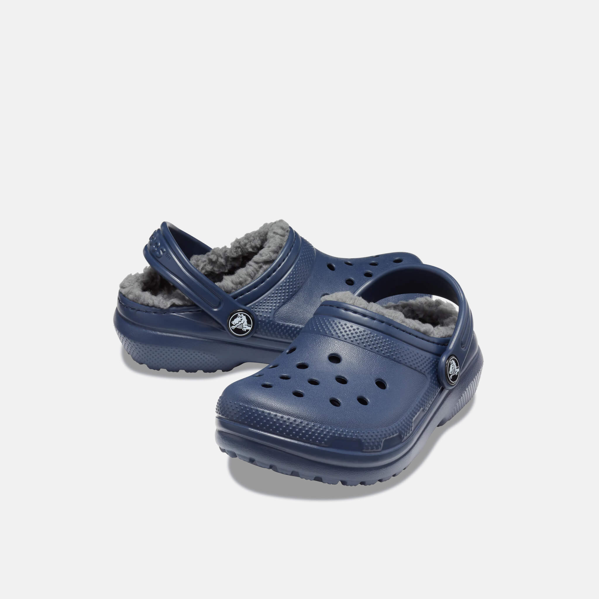 Crocs Kids Classic Lined Clog Navy/Charcoal