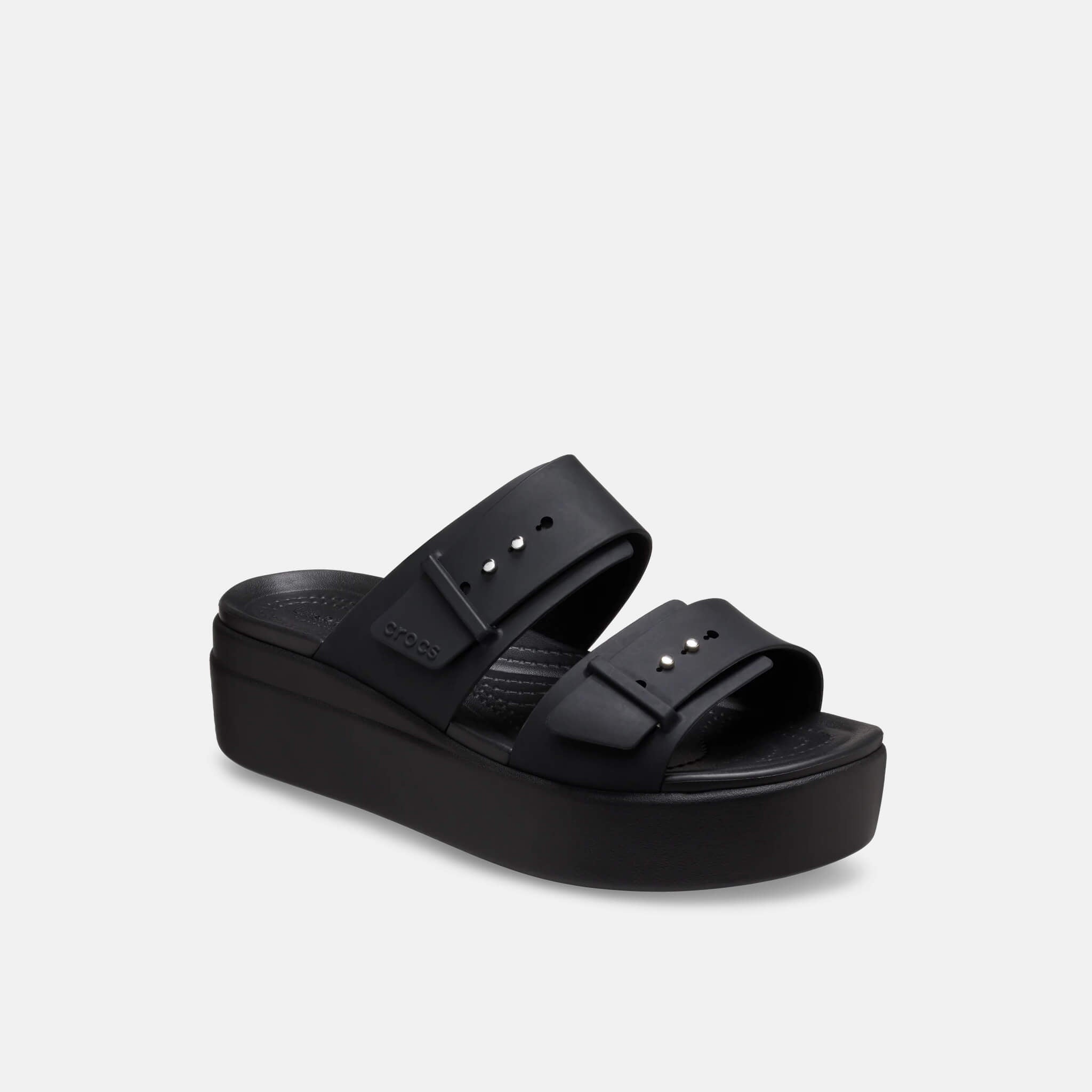 Crocs Brooklyn Buckle Low Wedge Black