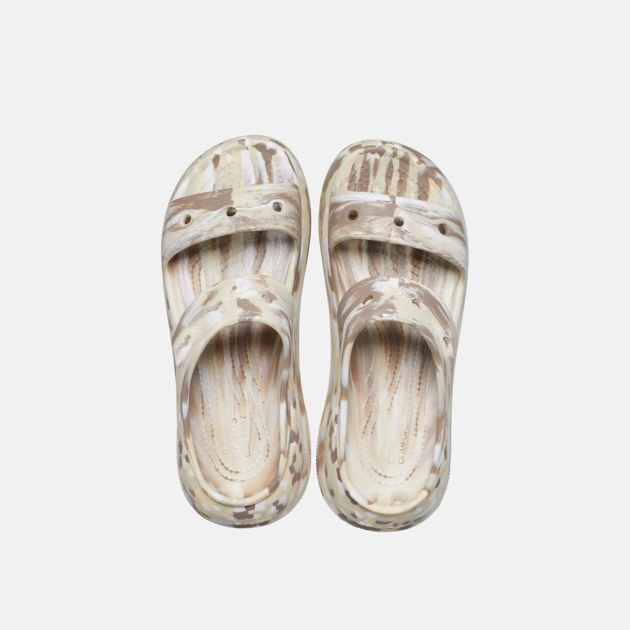Crocs Classic Crush Marbled Sandal Bone/Multi