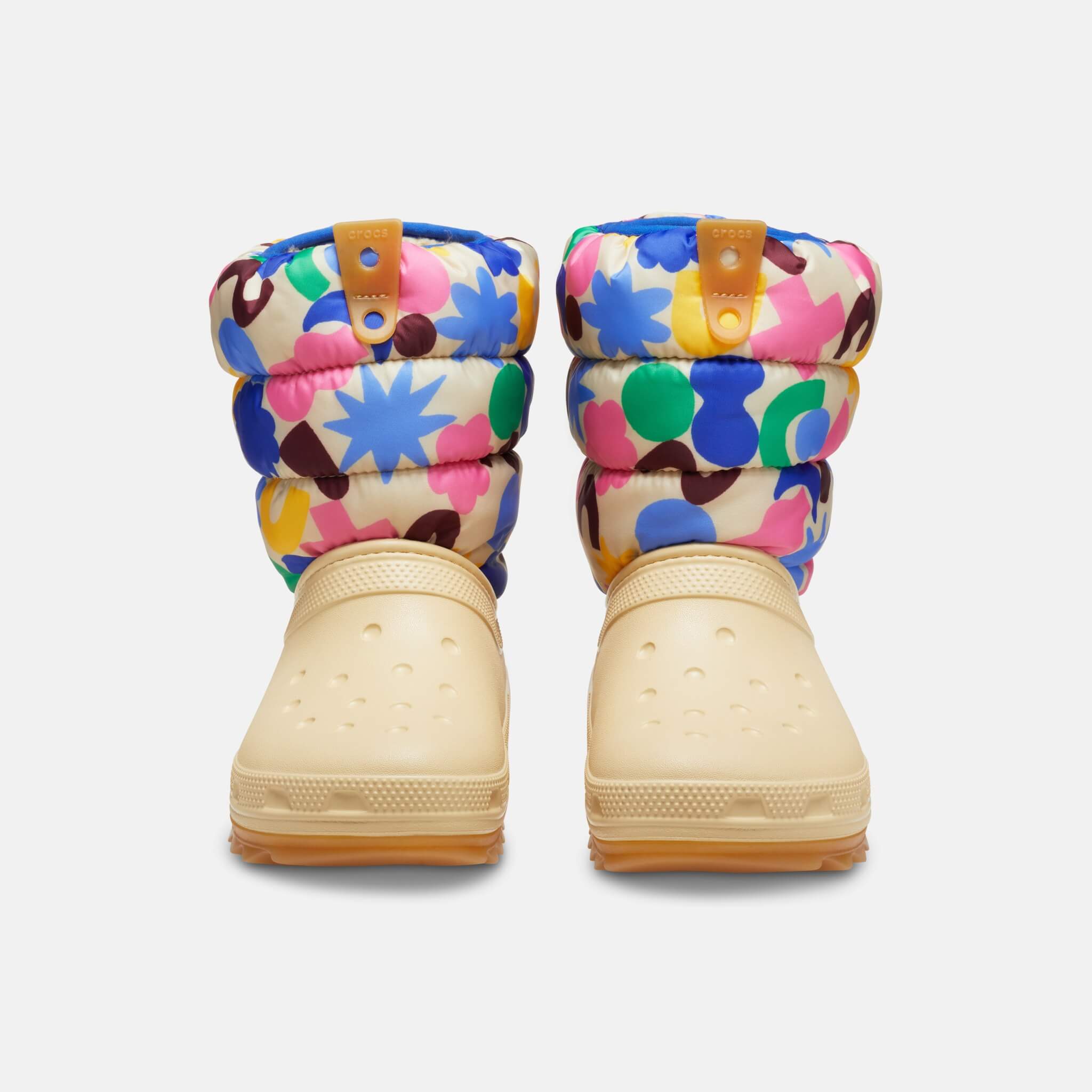Crocs Kids Classic Neo Puff Geo Shapes Boot Shitake/Multi