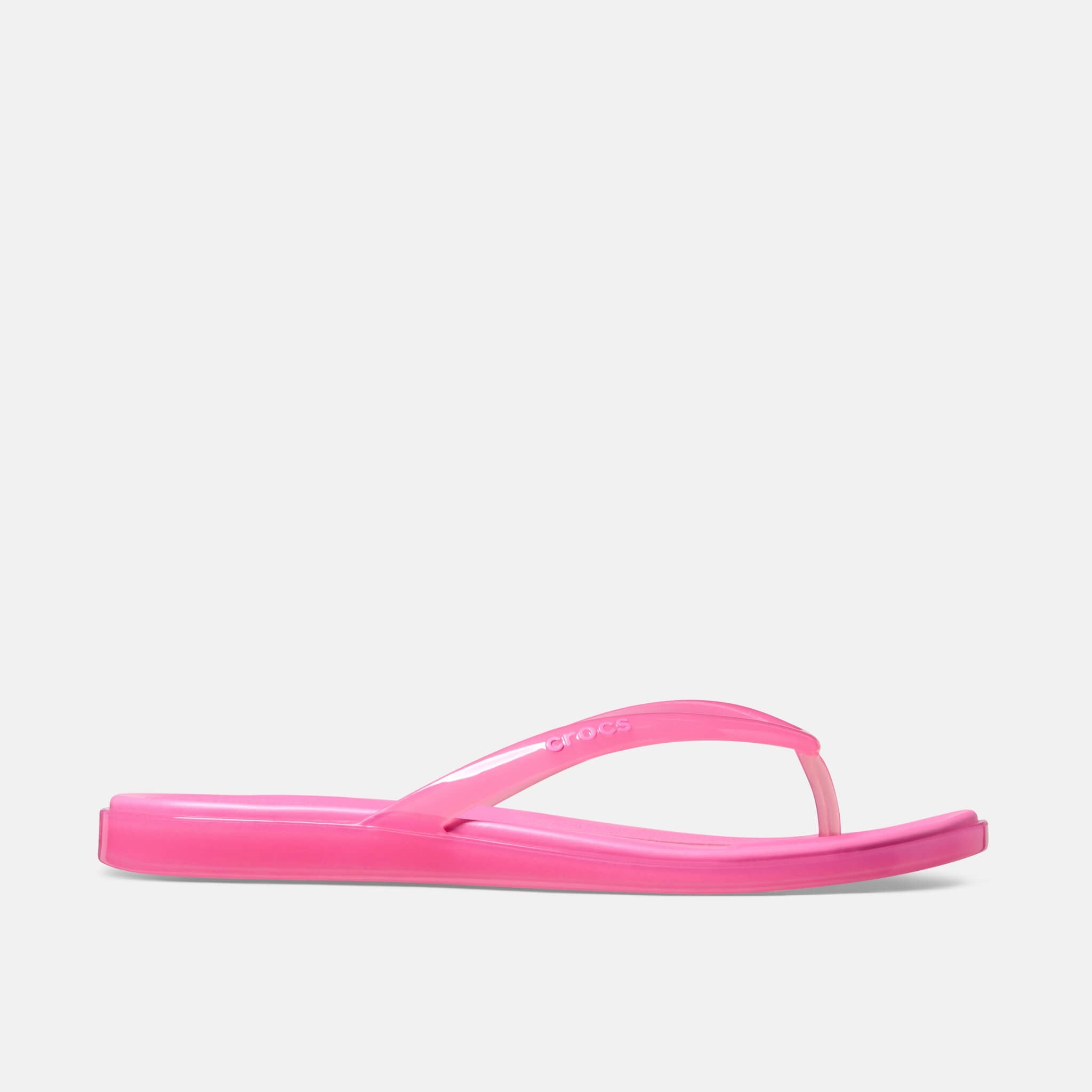 Crocs Miami Jelly Round Toe Flip Pink Lemonade Jelly