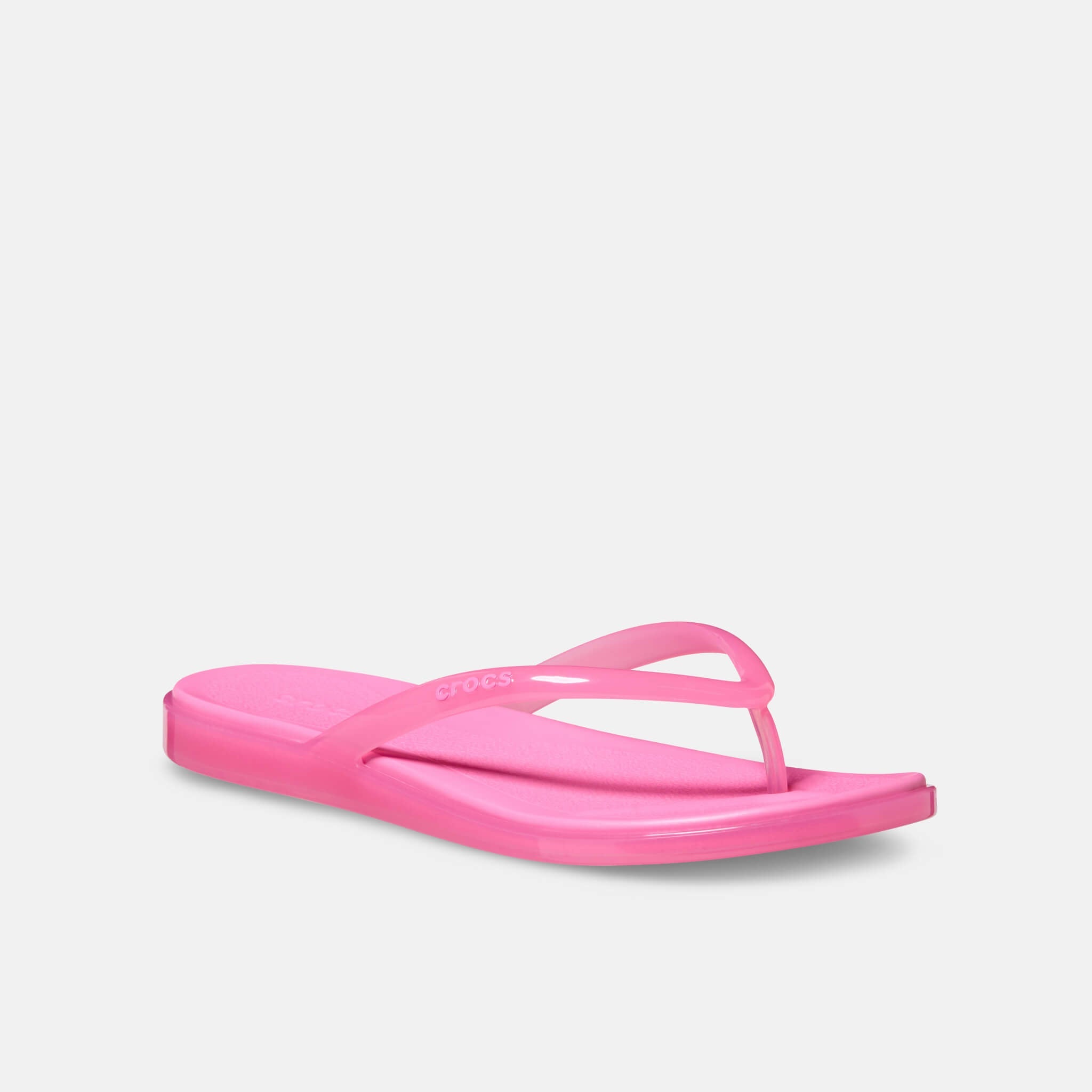 Crocs Miami Jelly Round Toe Flip Pink Lemonade Jelly
