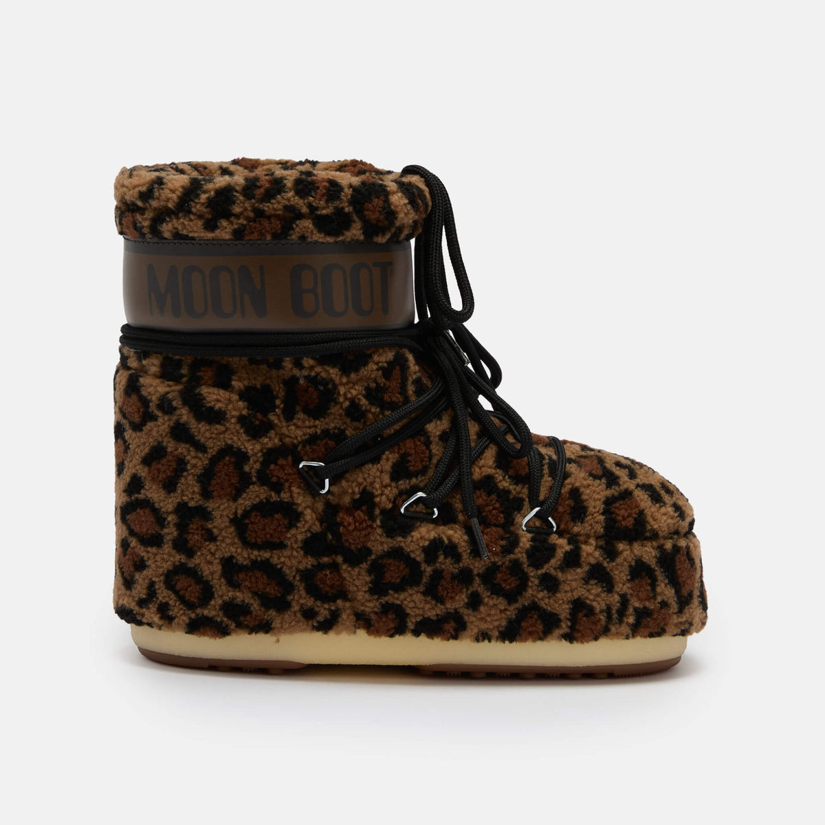 Moon Boot Icon Low Fleece Leopard Brown