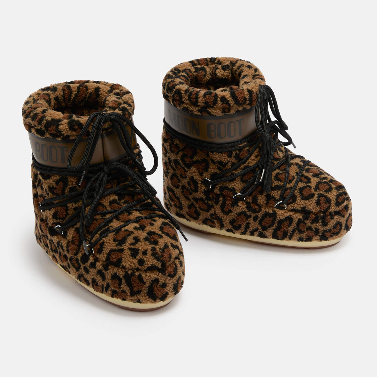 Moon Boot Icon Low Fleece Leopard Brown