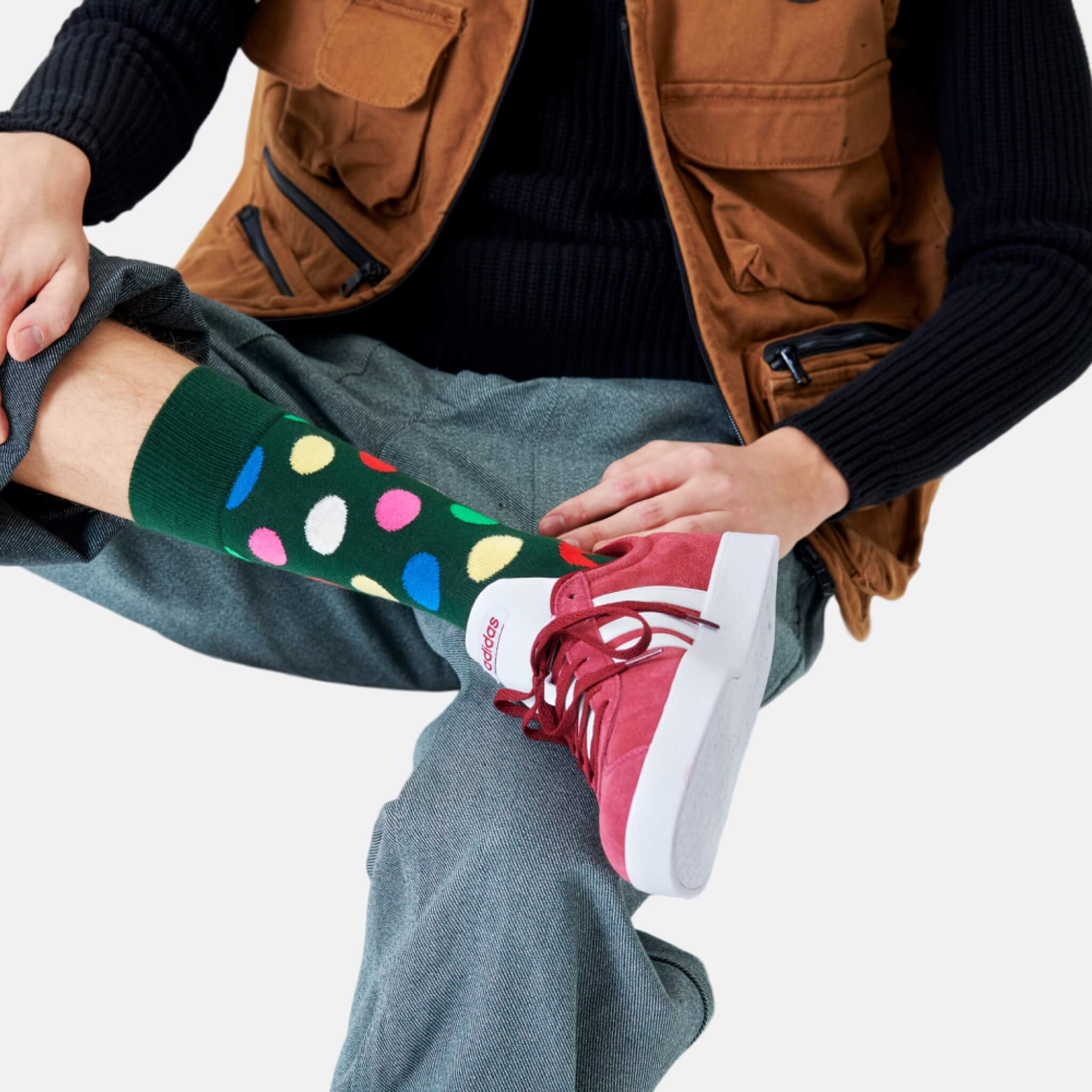 Happy Socks Big Dot Green Sock