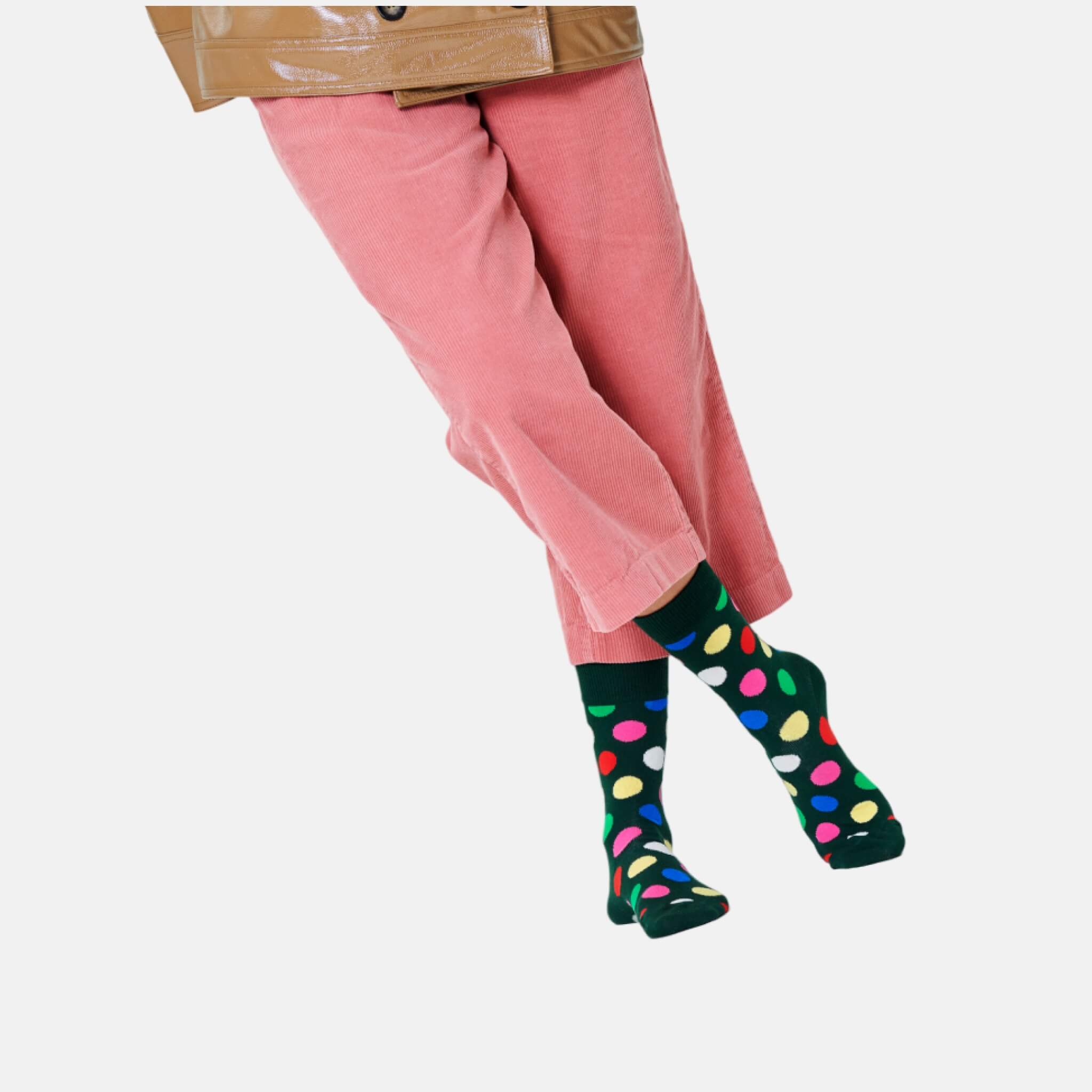 Happy Socks Big Dot Green Sock