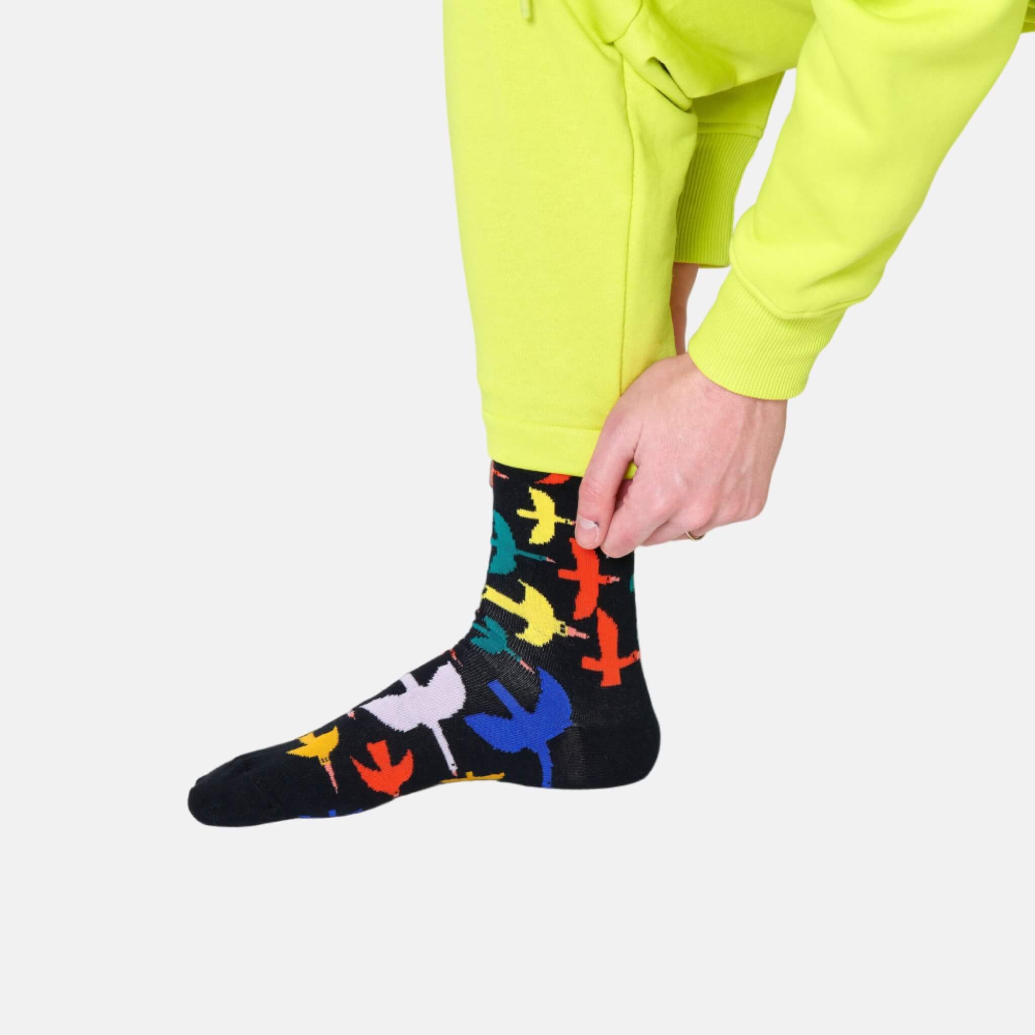 Happy Socks Bird Watch Black Sock