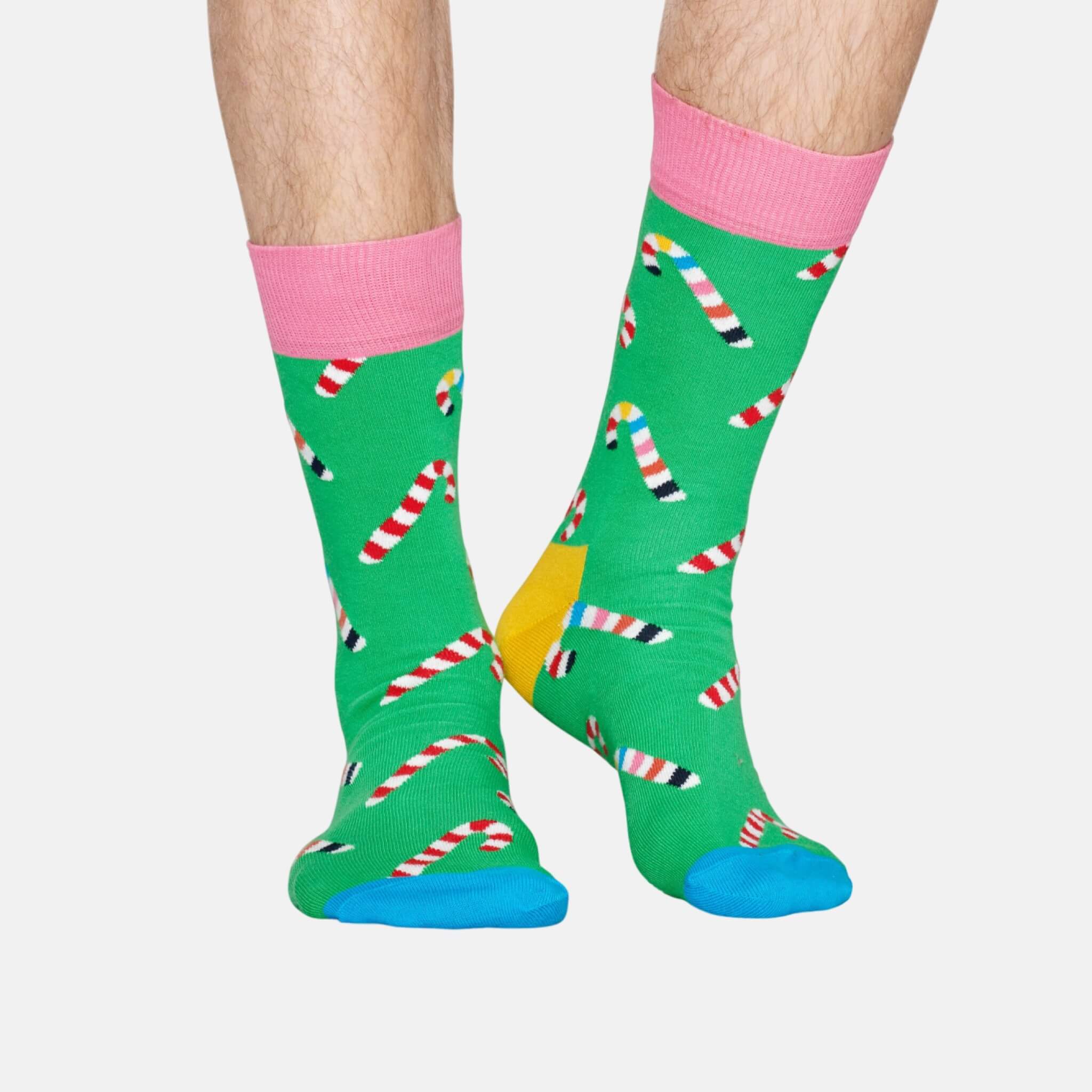Happy Socks Candy Cane Green Sock