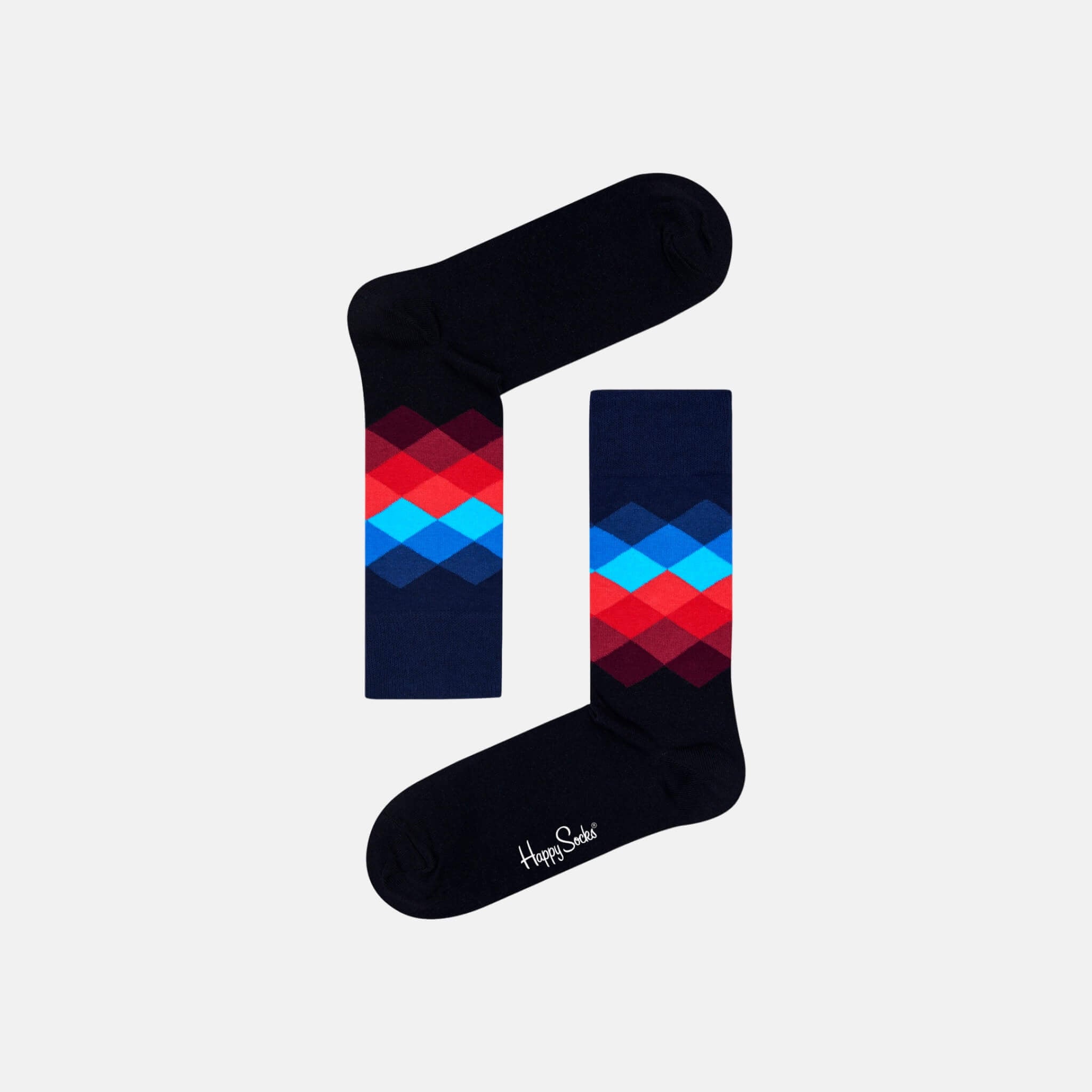 Happy Socks Faded Diamond Black Sock