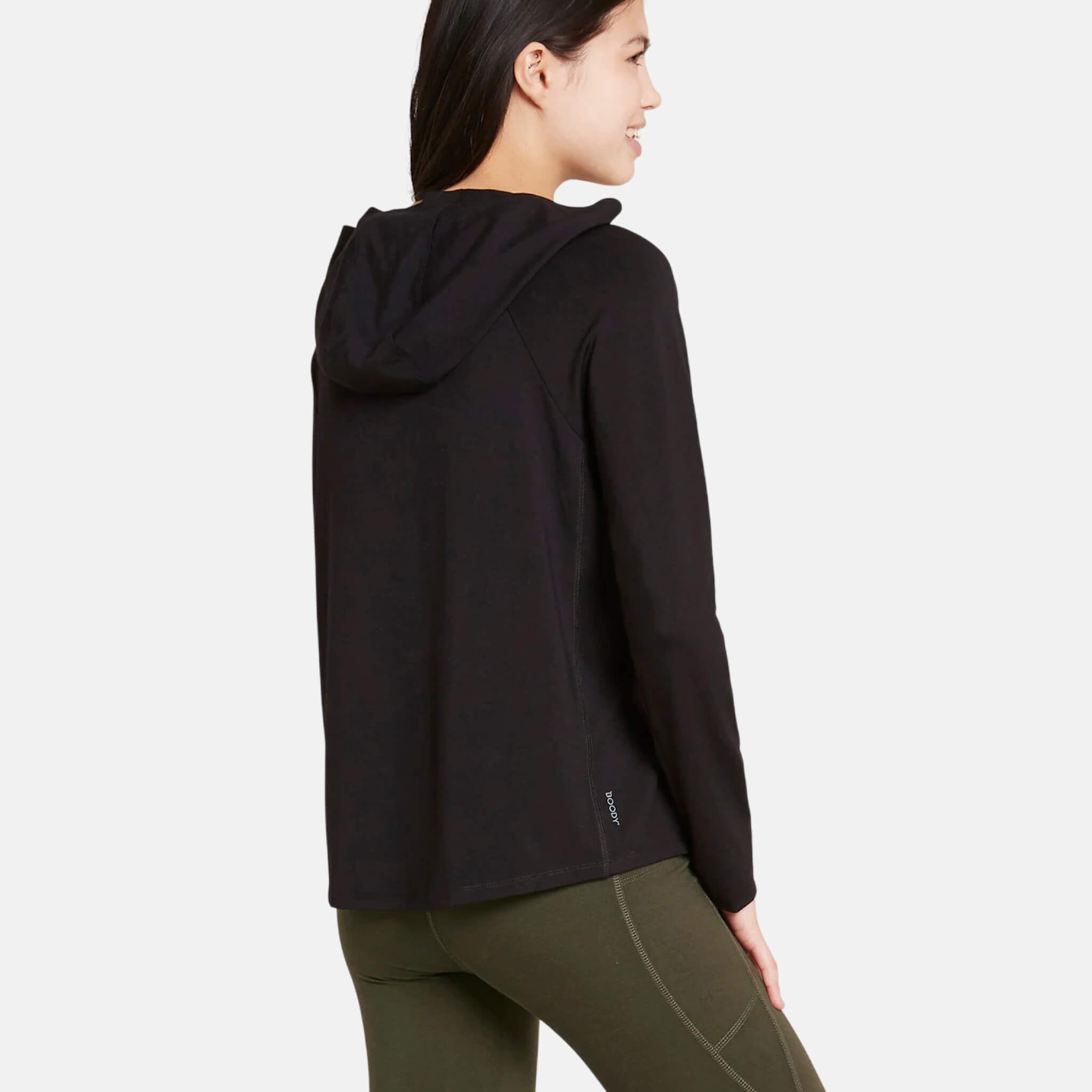 Boody Long Sleeve Hooded T-SHirt Black