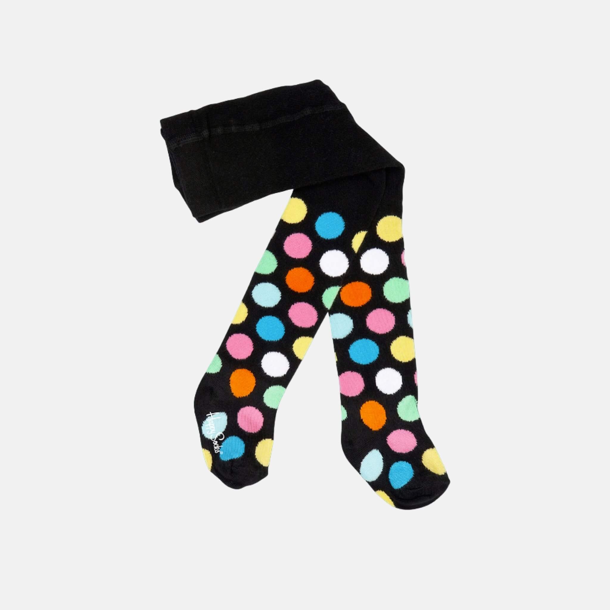 Happy Socks Big Dot Black Tights