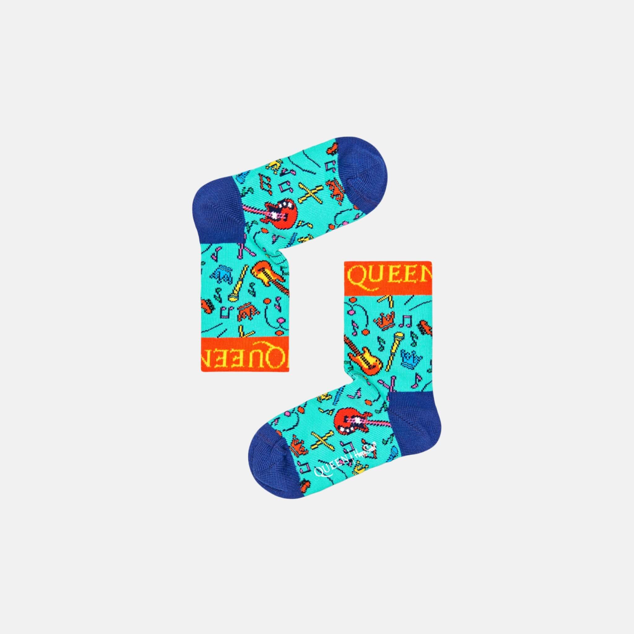 Happy Socks Kids x Queen The Works Turquoise Sock