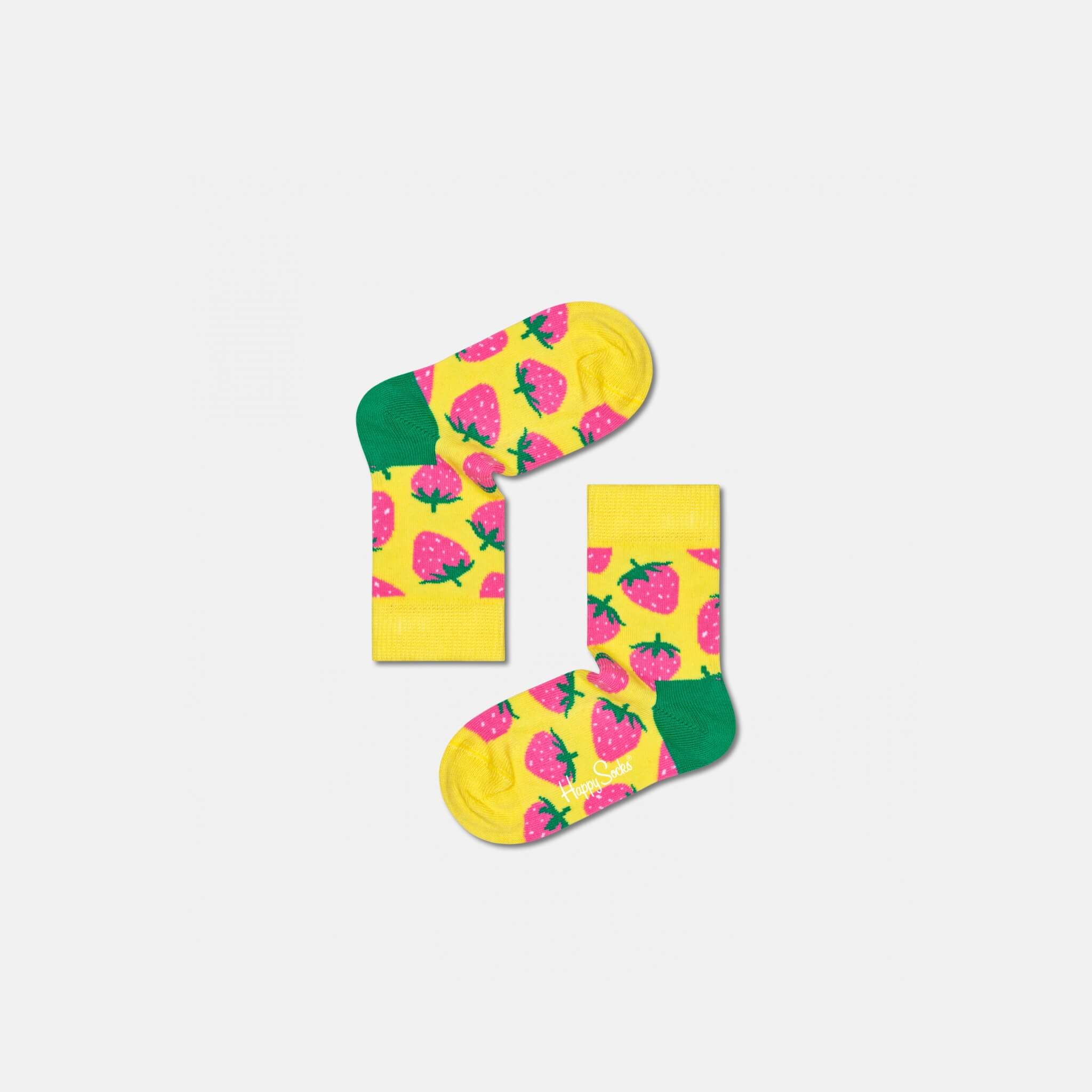 Happy Socks Kids Strawberry Yellow Sock