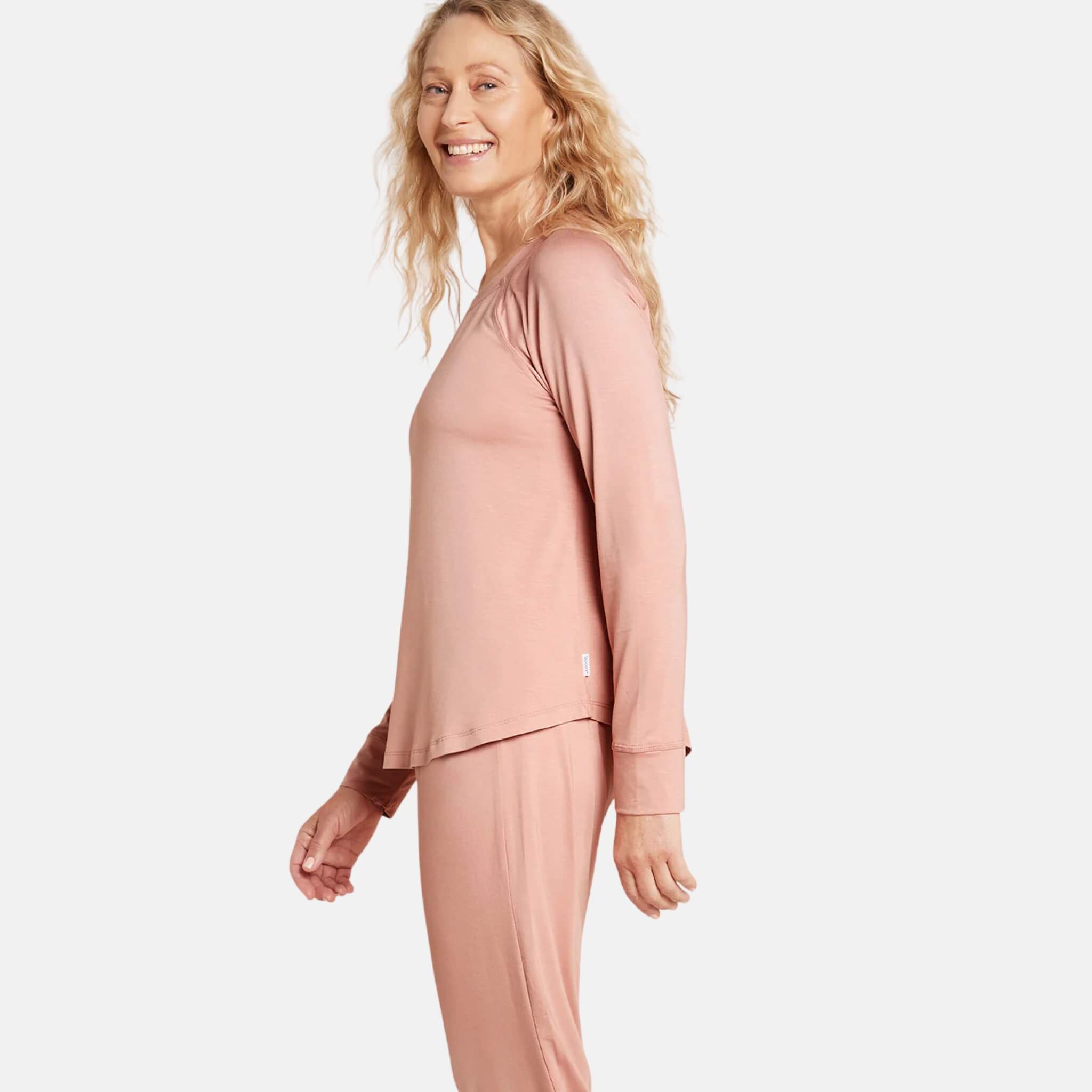 Boody Goodnight Raglan Sleep Top Dusty Pink