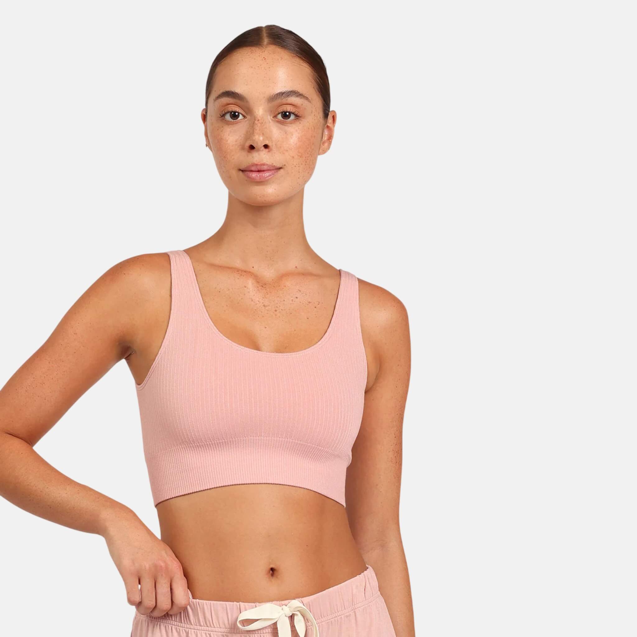 Boody Ribbed Seamless Bra Dusty Pink