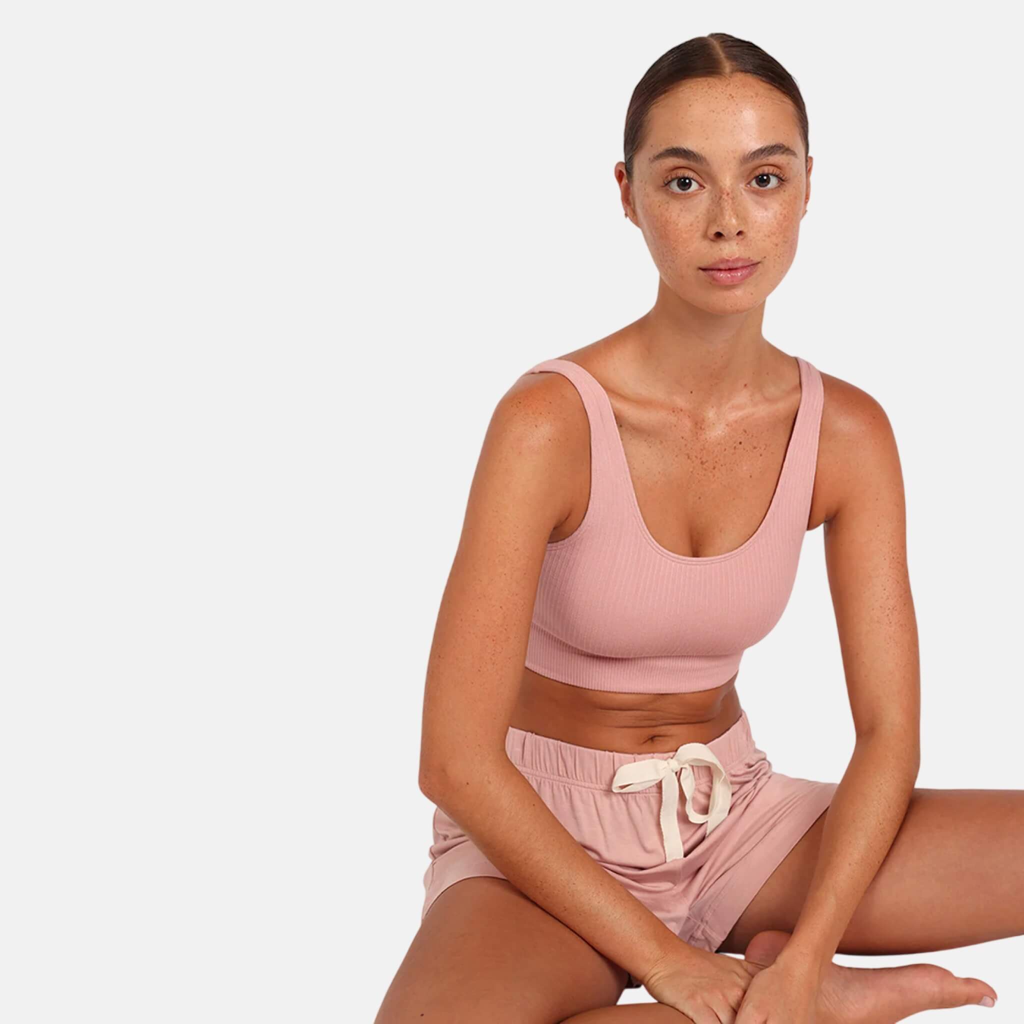 Boody Ribbed Seamless Bra Dusty Pink