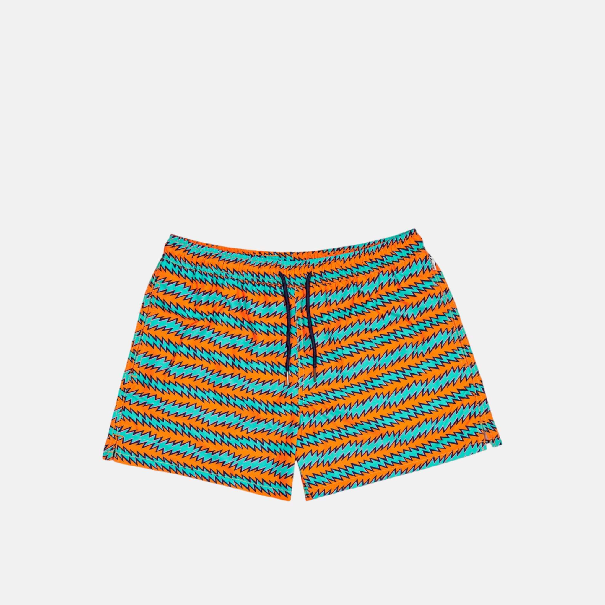 Happy Socks Rock´n Roll Stripe Green Swim Shorts