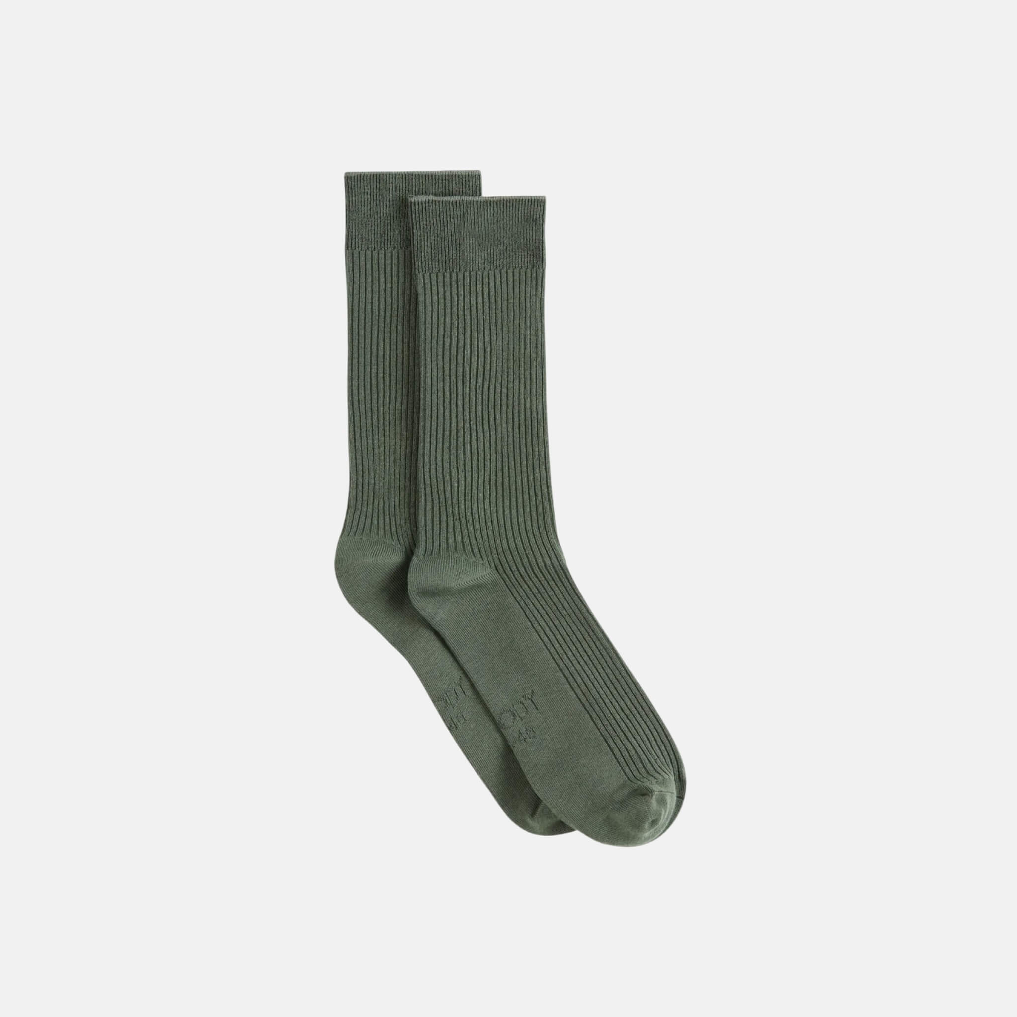 Boody Ribbed Crew Socks Dark Olive