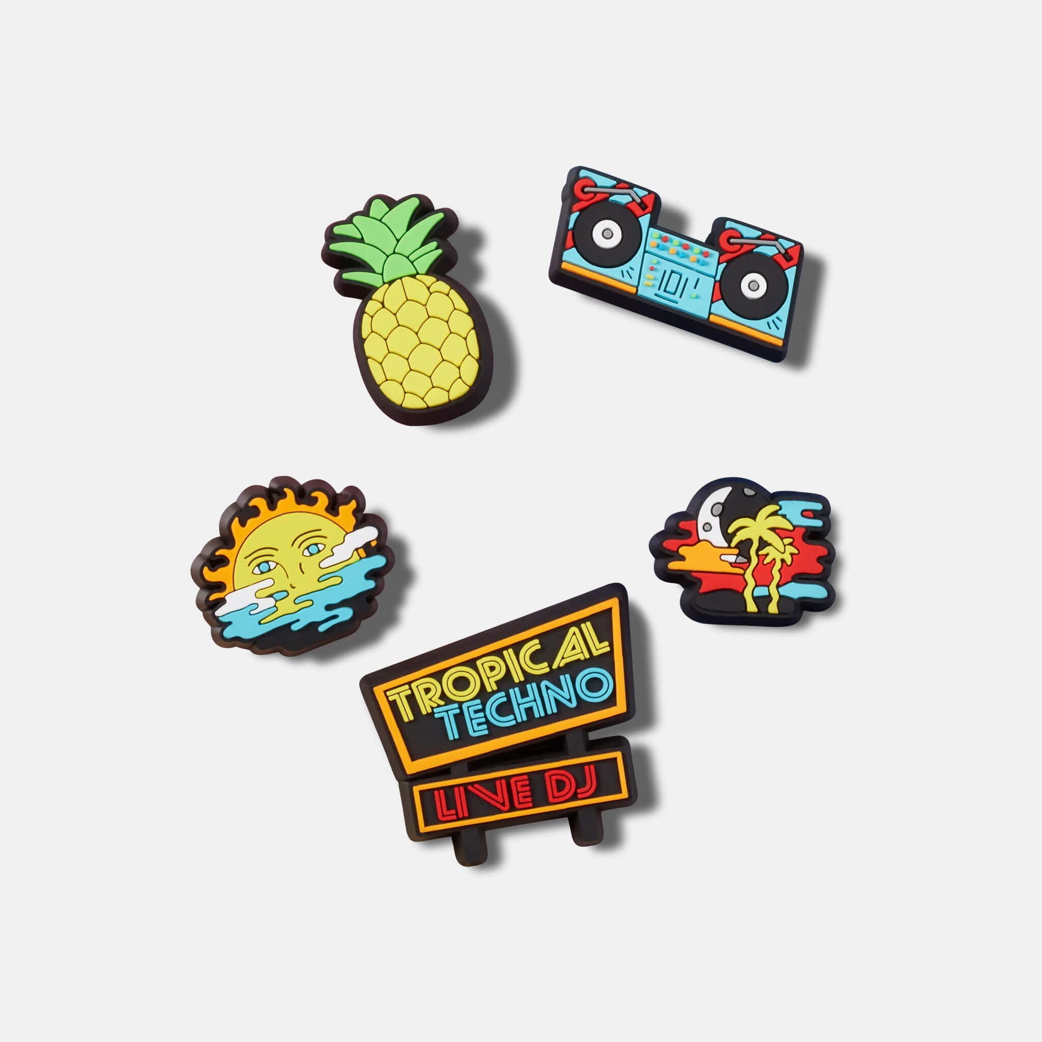 Jibbitz Charms Tropical Techno DJ 5-Pack