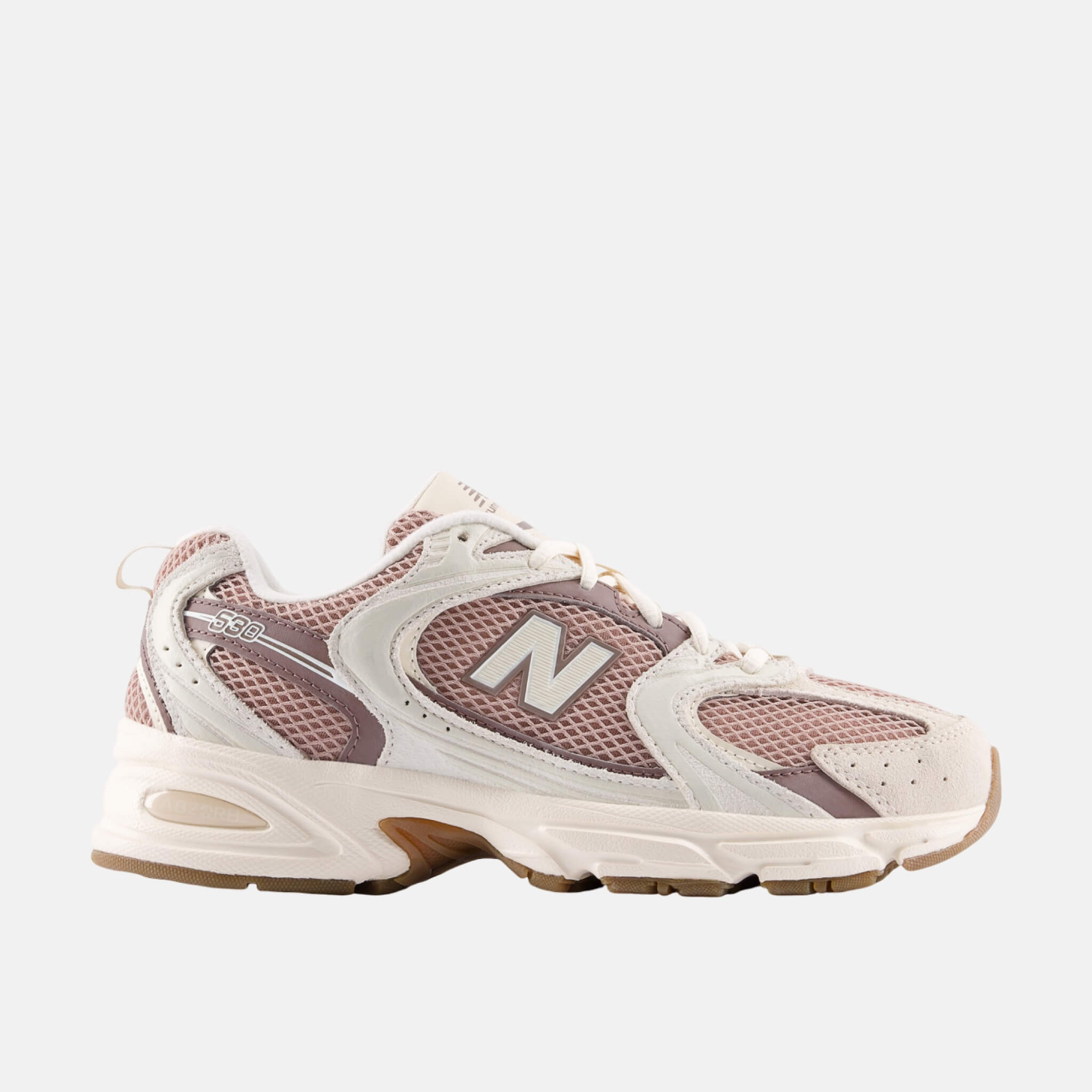 New Balance U530 White/Silver/Brown (Wheat)