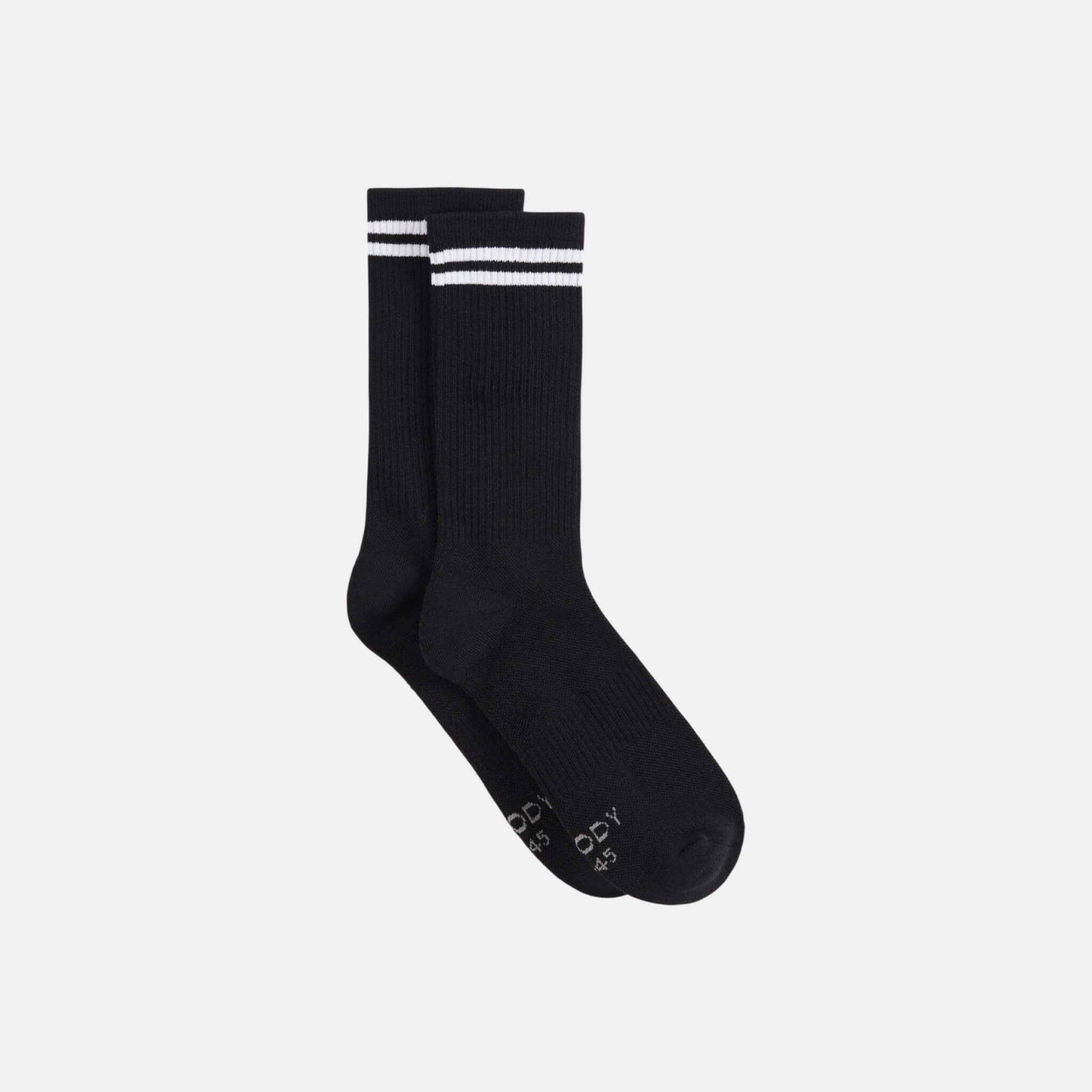 Boody Striped Cushioned Crew Socks Black/White